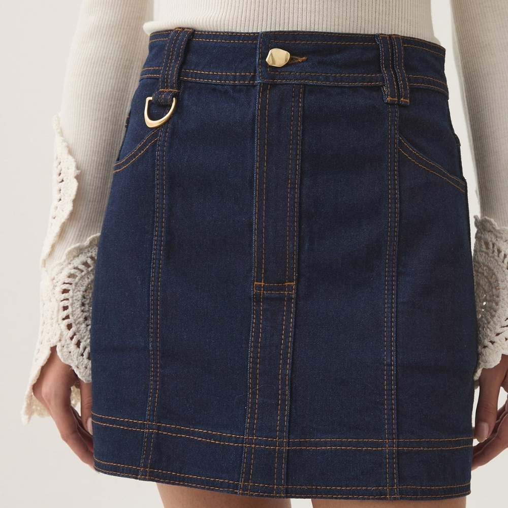 Aje Resonance Denim Mini Skirt
